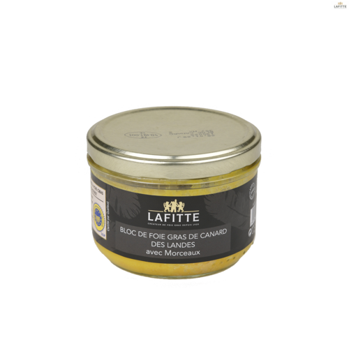 Bloc de foie gras de canard avec 30% de morceaux - Lafitte 200g 