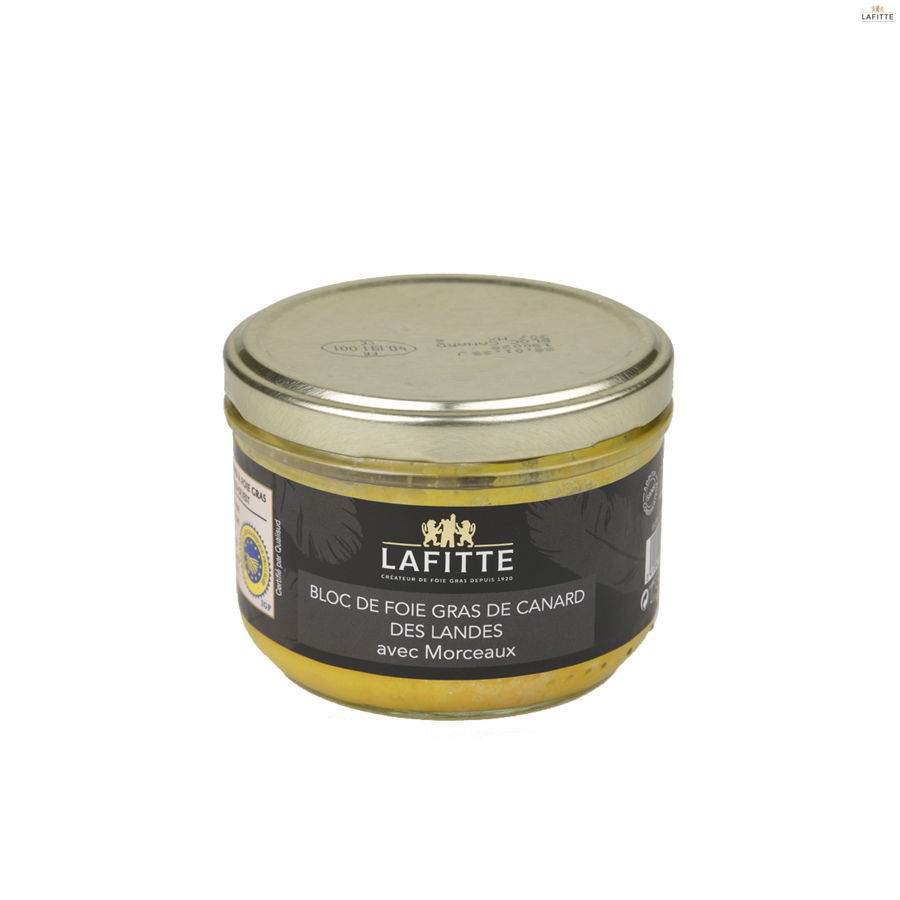 Bloc de foie gras de canard avec 30% de morceaux - Lafitte 200g