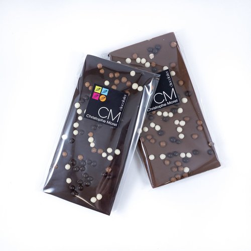 Tablette Perles Croustillantes chocolat au lait | Signature |Morel Chocolatier 