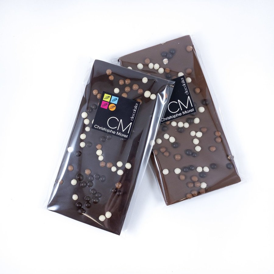 Tablette Perles Croustillantes chocolat au lait | Signature |Morel Chocolatier