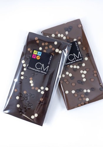 Tablette Perles Croustillantes chocolat noir | Signature |Morel Chocolatier 