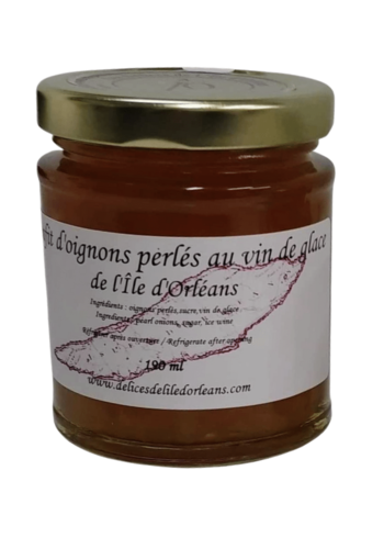 Confit d'oignons perlé au vin  de glace 190ml |Délice de lÎle d'Orléans 