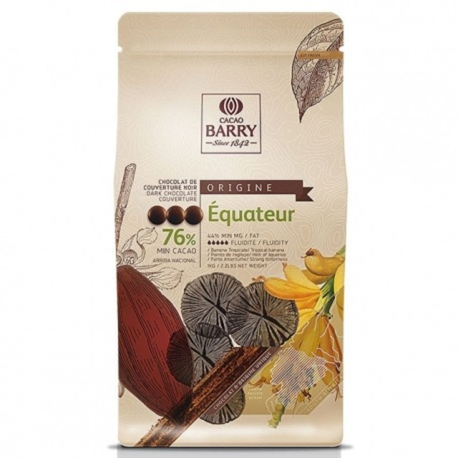 Chocolat Noir 76% Pistoles Origine Equateur 1kg Barry