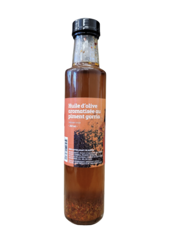 Huile d'olive aromatisée au  Piment Gorria | Le Jardin des Chefs|  250 g 