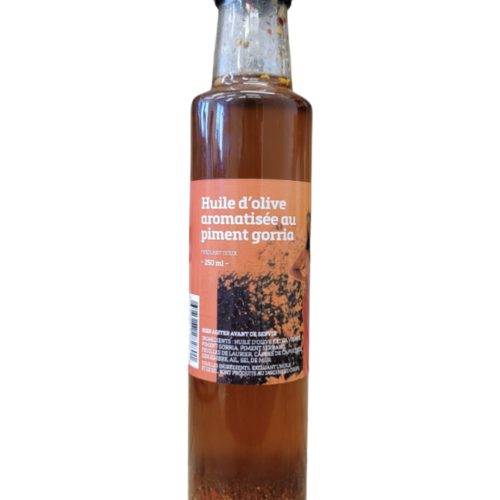 Huile d'olive aromatisée au Piment Gorria | Le Jardin des Chefs |  250ml 