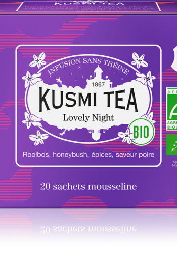 Lovely Night bio | Kusmi Tea | Étui 20 sachets mousseline | 40g 