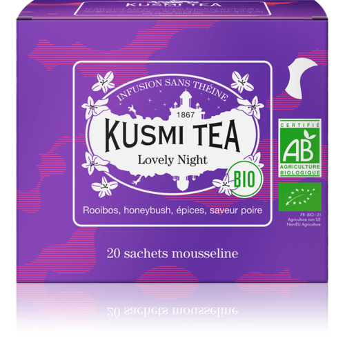Lovely Night bio | Kusmi Tea | Étui 20 sachets mousseline | 40g 