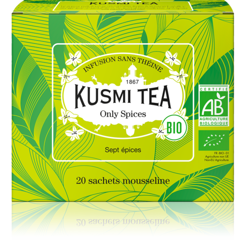 Infusion Only Spice bio | Kusmi Tea | Étui 20 sachets mousseline | 40g 