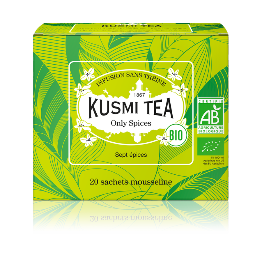 Infusion Only Spice bio | Kusmi Tea | Étui 20 sachets mousseline | 40g