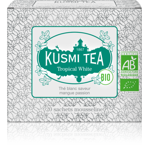 Tropical White bio | Kusmi Tea | Étui 20 sachets mousseline | 40g 