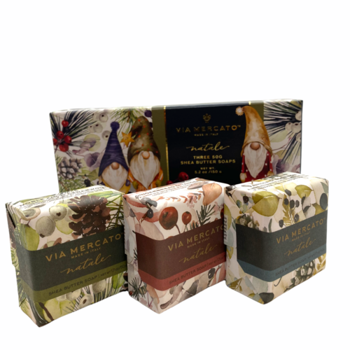 Shea butter soaps | Natale  Gnomes | Via Mercato | 3 x 50g 