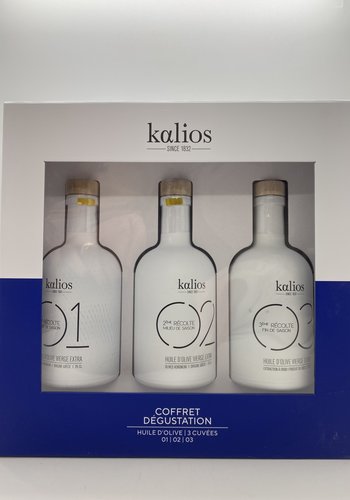 Coffret de dégustation d'huile d'olive ( 1-2-3) | Kalios| 3 x 250 ml 