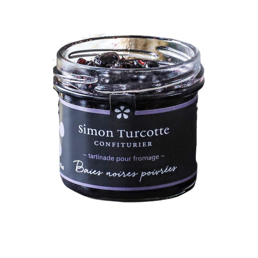 Confiture à fromage Baies noires poivrées | Simon Turcotte | 125 ml