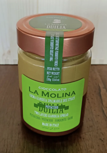 Crème gianduia à la pistache & chocolat noisette (2 étages) - La Molina - 330g 