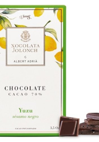 Chocolat Noir avec du Yuzu et du Sesame Noir-100g 