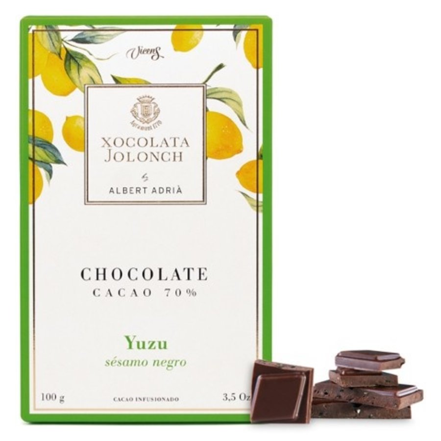 Dark Chocolate with 70% of Cocoa with Yuzu and Dark Sesame-100g