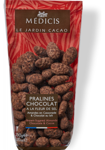 Chocolate pralines with fleur de sel and toasted almonds - Médicis 200g 