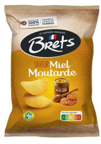 Croustille ondulé miel & moutarde- Brets 125 g 