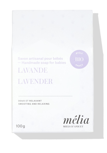 Savon artisanal pour bébés à la lavande - Mélia 100g 