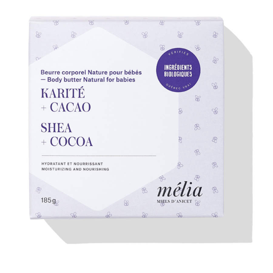 Beurre corporel de karité & argan pour bébés - Mélia 185g