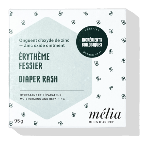 Onguent d'oxyde de zinc - Érythème fessier pour bébés - Mélia 95g 