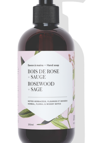 Savon à mains au bois rose et sauge - Mélia 50 ml 