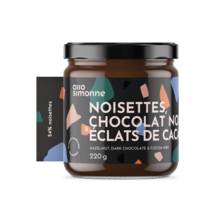 Tartinade noisettes, chocolat noir éclats de cacao - Allo Simonne 220g