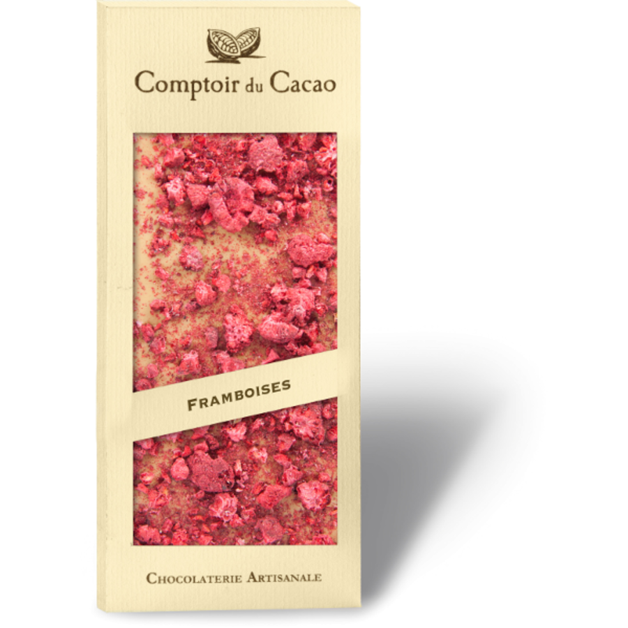 Barre gourmande Chocolat Blond Framboise | Comptoir du Cacao | 90g