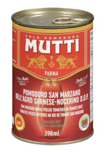 Tomates San Marzano entières pelées D.O.P. - Mutti 398ml 