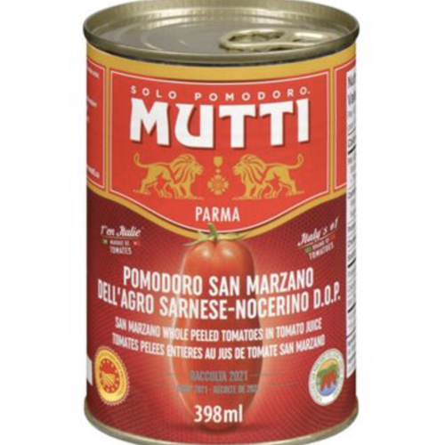 San Marzano Whole Peeled Tomatoes in Tomato Sauce - Mutti 398ml 