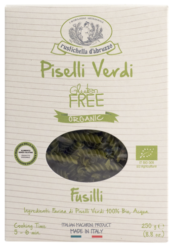 Fusilli Piseli Verdi Pasta (Gluten Free and Organic)- Rustichella D'Abruzzo 250g 