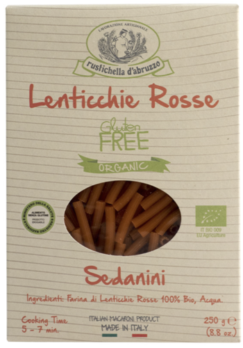 Pâte Lenticchie Rosse (Sans gluten et biologique) - Rustichella D'Abruzzo 250g 