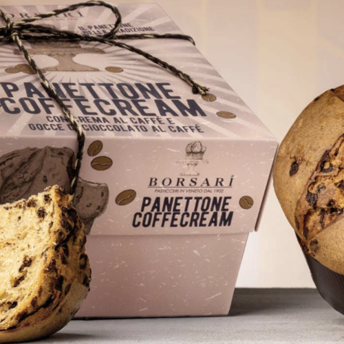 Panettone with coffee cream and chocolate chips box Borsari