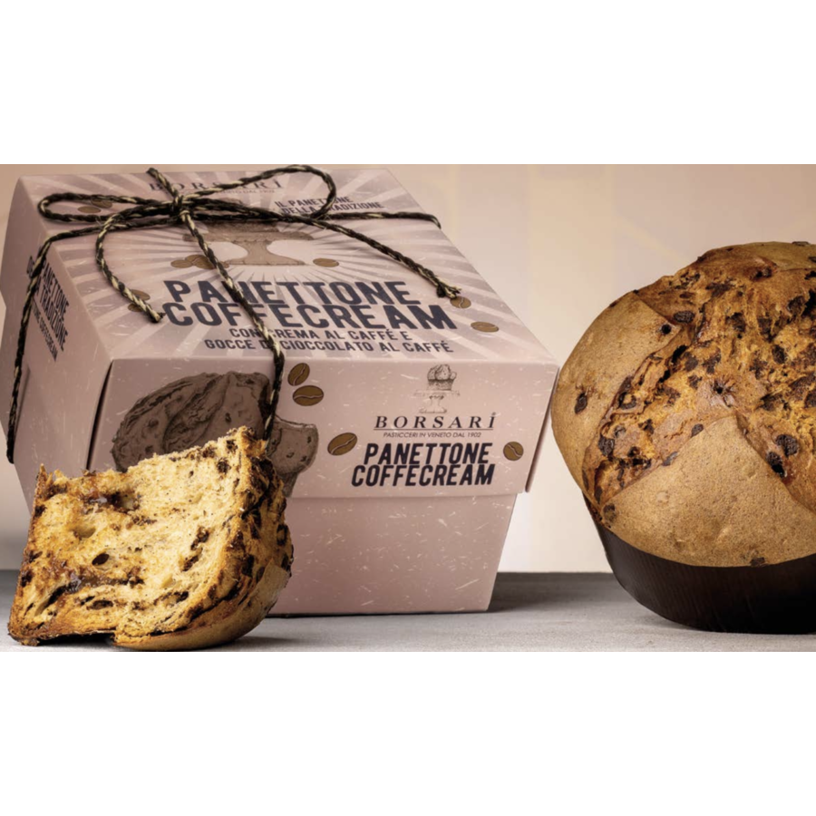 Panettone à la crème de café et pépites de chocolat (boîte) - Borsari 1100g