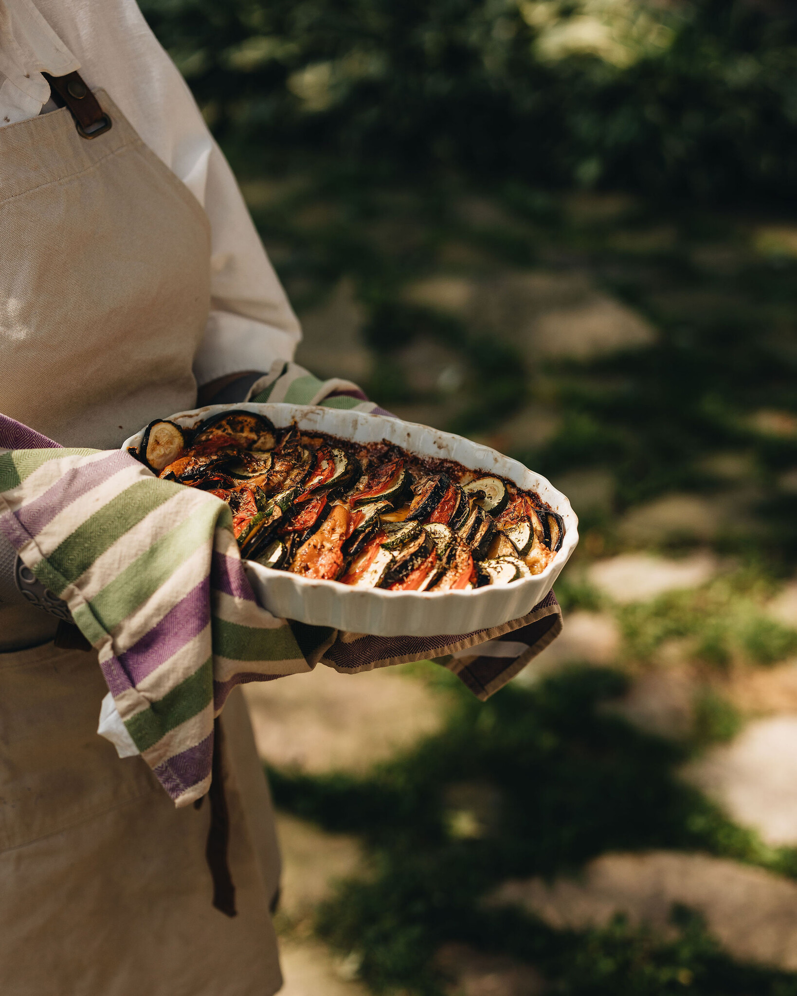 Tian de tomates et aubergines au fromage de chèvre