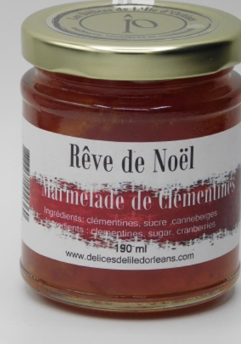 Clementine marmalade (Christmas Dream) - Les Délices de l'Île d'Orléans 190ml 