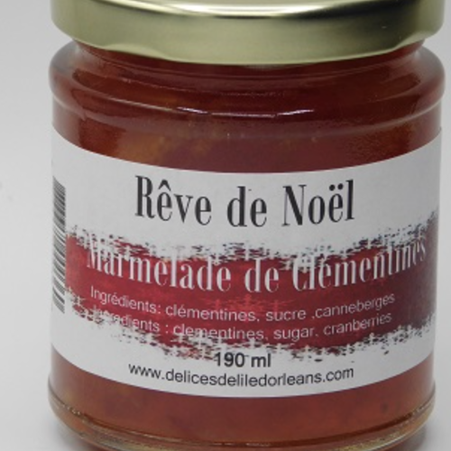 Marmelade de clémentine (Rêve de Noël) - Les Délices de l'Île d'Orléans 190ml 