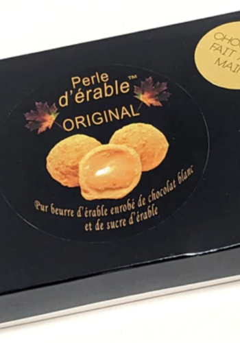 Coffret 6 perles pur beurre d'érable enrobées de chocolat blanc et sucre d'érable - Les Délices de l'Île d'Orléans 75g 