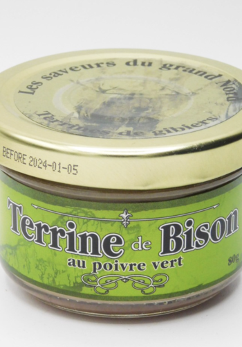 Bison terrine with green pepper - Les Délices de l'Île d'Orléans 80g 