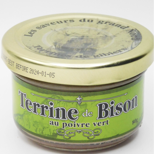 Bison terrine with green pepper - Les Délices de l'Île d'Orléans 80g 