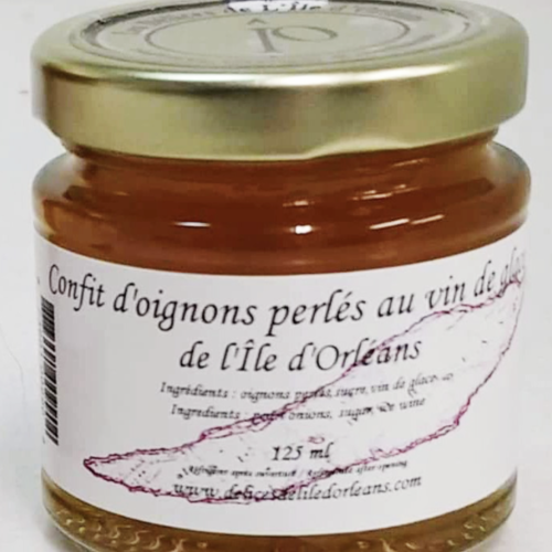 Confit d'oignons perlés au vin de glace - Les Délices de l'Îles d'Orléans 190ml 