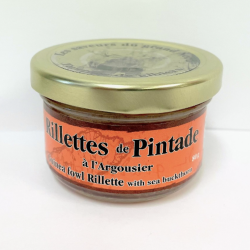 Guinea fowl rillettes with sea buckthorn - Les Délices de l'Île d'Orléans 80g  Guinea fowl rillettes with sea buckthorn - Les Délices de l'Île d'Orléans 80g
