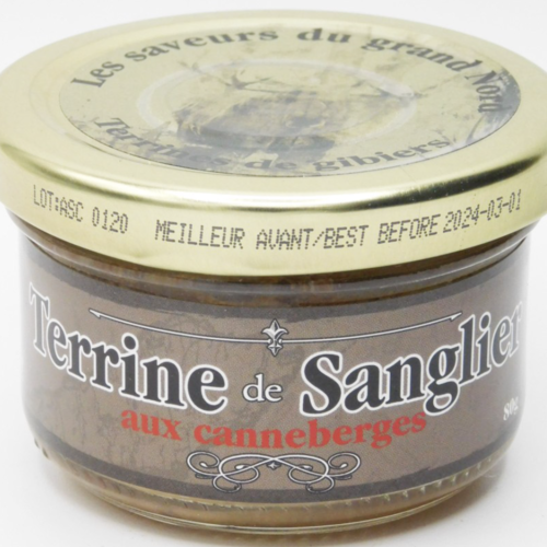 Wild boar terrine with cranberries - Les Délices de l'Île d'Orléans 80g 