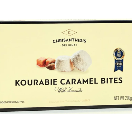 Kourabie Caramel with Almonds Bites - Chrisanthidis 200g 
