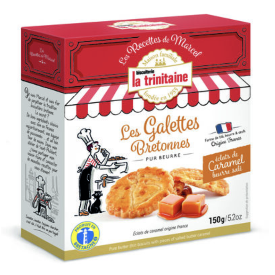 Pure butter Breton cookies with salted butter caramel pieces - La Trinitaine 150g