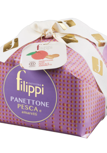 Peach and amaretti panettone - Filippi 1 kg 