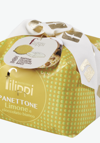 Panettone with candied lemon peel and white chocolate - Filippi 500g 