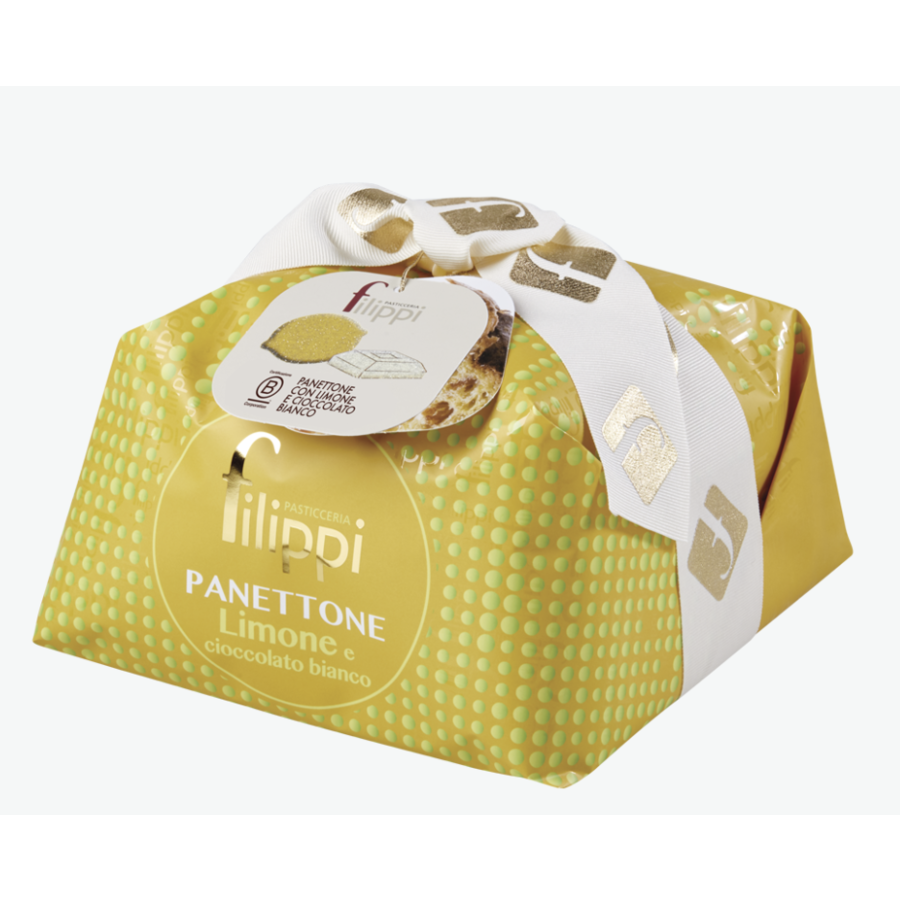 Panettone avec écorces de citron confits et chocolat blanc - Filippi 500g