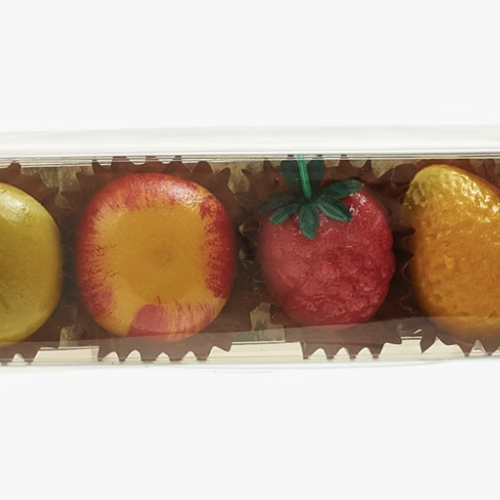 Box of 6 assorted fruits in almond paste - Maffren 80g 