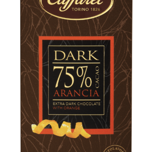 Bar de chocolat noir 75% aux oranges confites - Caffarel 80g 